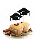 30 Pcs Bachelor Hat Cap Cupcake Toppers Graduation Party Grad Decorations S A6C3