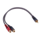 1pc 30cm 2 RCA Male to 1 RCA Female OFC Splitter Cable for Car Audio System A