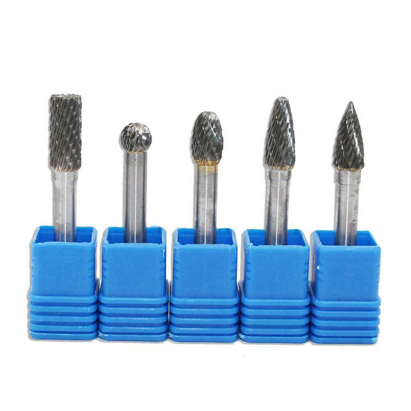 5pcs/set Tungsten Carbide Rotary File Burr Rasp Drill Grinding Wood Grinder A