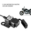 Waterproof Dual USB 12V Motorcycle Bike Handlebar Charger Socket w/ Switch&S Hn