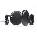 Black Motorcycle Round 7/8" Bar End Rearview Side Mirrors For Bobber Cafe Ra T!E