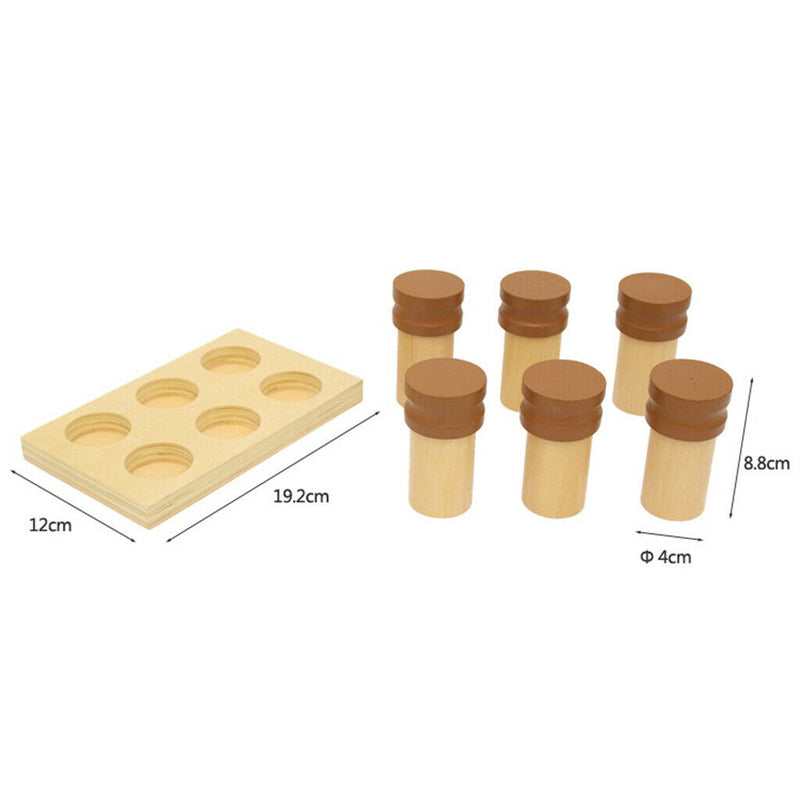 Wooden Montessori Smelling Bottles, Kids Early Teaching Aids, Toddlers Matching