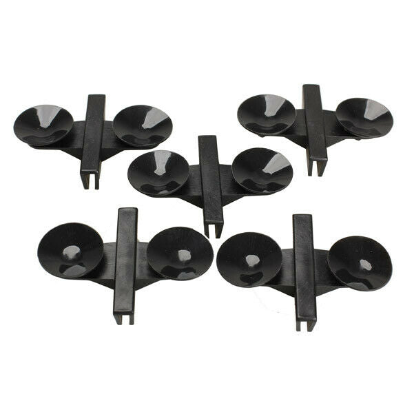 5x Black Plastic Divider Sheet Holder Suction Cups for Aquarium Fish Tank