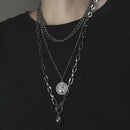Fashion Women Multilayer Portrait Coins Pendant Choker Necklace Jewelry Gifts3C