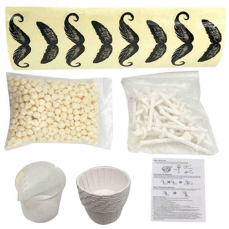 50g Nose Ear Hair Removal Wax Kit Sticks Easy Mens + 8pcs Funny Beard stickers