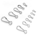 200PC Stainless Clasp Small Hanging Buckles Spring Snap Hook Clip Outdoor Buckle