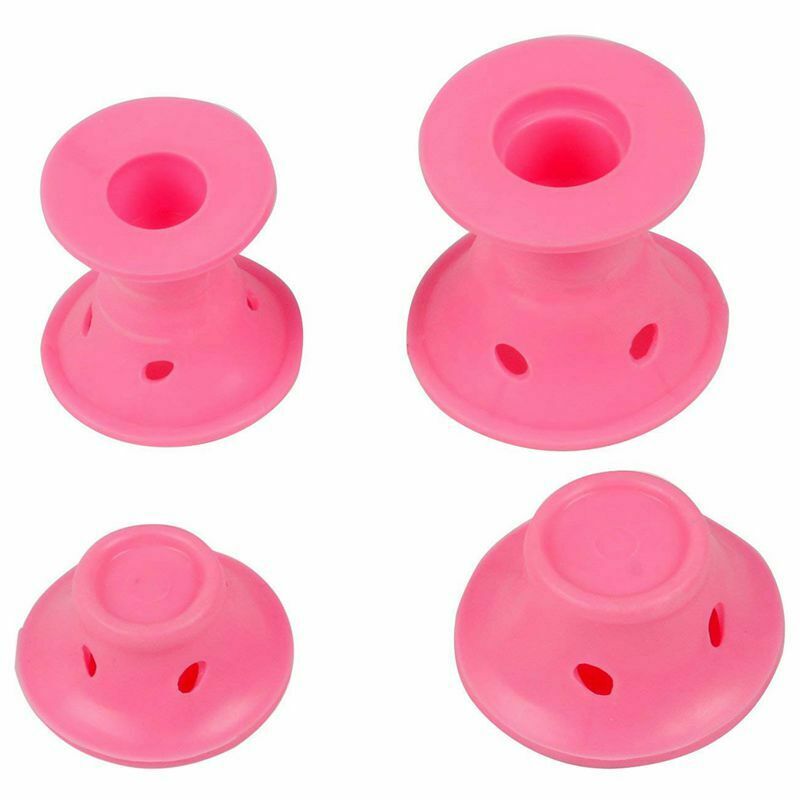 Hair Rollers X 24- Effortless - Heat Free - Hair Styling - Pink Silicone -  W5C8