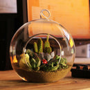 12cm Heart Iron Hanging Glass Tea Light Candle Holder Mini Flowerpot_ Flat