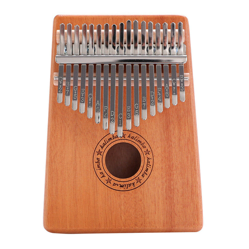 17-Key Thumb Finger Piano African Mbira Mahogany Wood Kalimba (Letter)