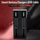 Smart Battery Charger+USB Cable for 18650 26650 14500 10400 Li-ion Battery A