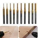 10X 0.8-3.175mm Coated Carbide Cutter Engraving CNC Router Bits End Mill f ZQZ