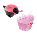 Kid Bike Flowery Front Basket Bicycle Cycle Shopping Stabilizer + Horn Bell Ring