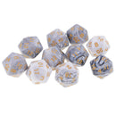 10X D20 Polyhedral Game Dice for RPG Dungeons and Dragons Party Games White