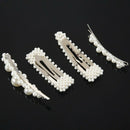 Pearls Hair Clips For Women Girls 4Pcs Large Bows/Clips/Ties For Birthday V F9C9