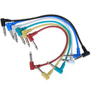 Set Of 6pcs 30CM 1FEET GUITAR PEDAL PATCH CABLE  6.35 JACK 1/4"