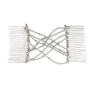 2 Pcs Double Hair Comb With Elastic Bead Chains For Women