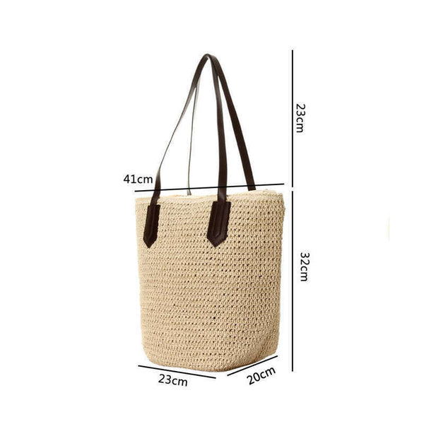 Women'S Handmade Straw Braided Bag Woven Bag Natural Fashionable Outdoor Ha D6R8