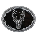 Retro Men Deer Elk Head Oval Western Cowboy Christmas Alloy Belt Buckle Gift