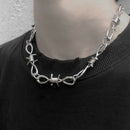 Punk Women Men Thorns Chain Pendant Choker Necklace Hip Hop Jewelry Gift  MO