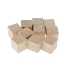 10pcs Blank Wooden Cubes Unfinished Wood Blocks for Art Crafts and Carving
