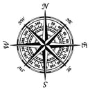 Navigation Compass Style Motorcycle Car Stickers Reflective Decals (Black)