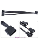 4pin IDE Molex to 3-Port 3Pin/4Pin Cooler Cooling Fan Splitter Power Cable