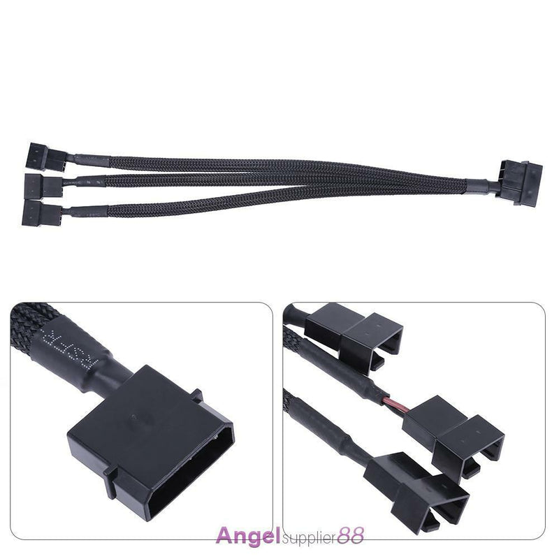 4pin IDE Molex to 3-Port 3Pin/4Pin Cooler Cooling Fan Splitter Power Cable