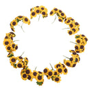 100Pcs DIY Artificial Flowers Bouquet Paper Sunflower for Decoration Yellow