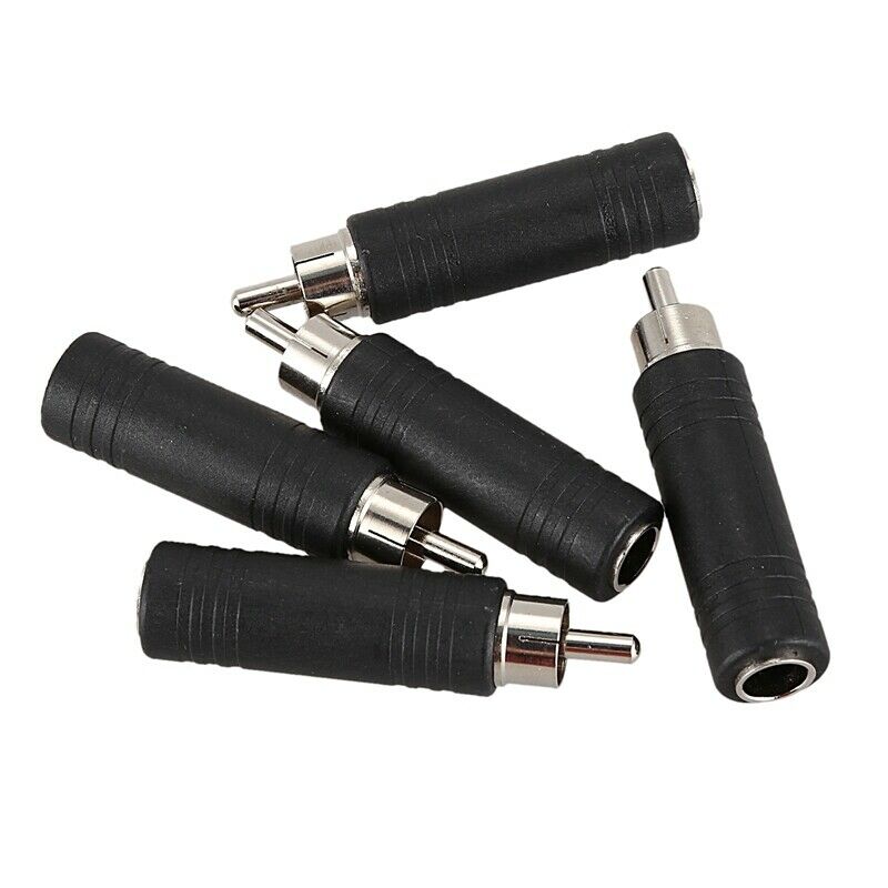 5x 6.35mm 1/4 inch Mono Female Jack to RCA Male Plug Audio Adapter Cable Co T6H8