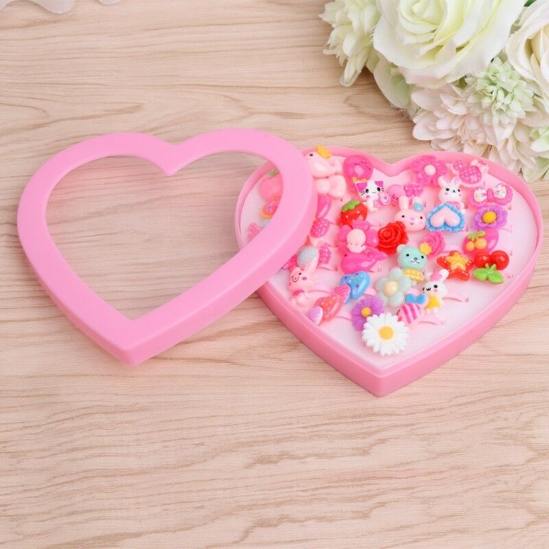Little Kid Cartoon Finger Ring Set 1 Box of 36Pcs For Girl Birthday Party Supply