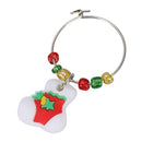 6PCS PVC Merry Christmas Wine Glass Charms Rings Marker Christmas Party Bar M7W3