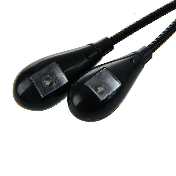 Super 2 Dual Arm White LED Music Stand Light Lamp New