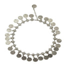 Women Gypsy Festival Bohemian Coin Tassel Pendants Statement Bib Necklace