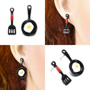 Lovely Asymmetric Stud Earrings Enamel Fried Egg Earrings Women Girls Jewelry