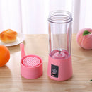 380ml USB Rechargeable Juice Machine Blender Mixer Portable Juicer (Pink) A