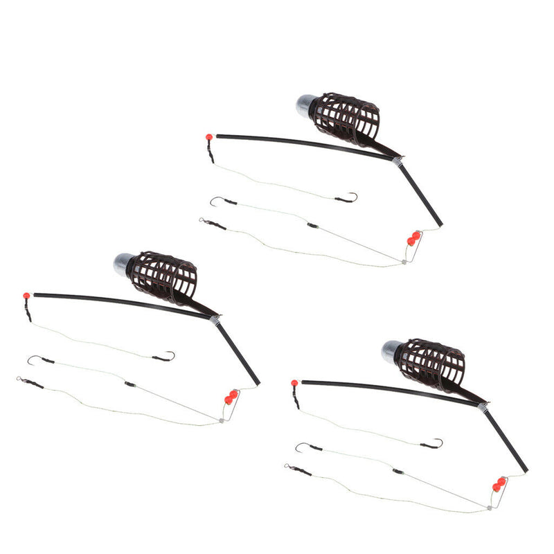 3pcs   Bait Cage Fishing Trap Basket Feeder Holder Fishing Accessories