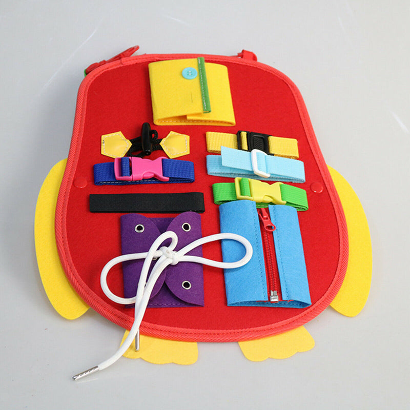 Felt Busy Board Button Dressing Life Motor Skill Educational Learning Toys
