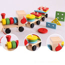 Baby development toys kids train truck wooden geometric   education toysOZ