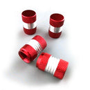 Car Red Anodized Aluminum Tire Wheel Air Pressure Valve Stem Cap Cover Practical