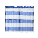 2Pcs Blue_74x60cm Stripe Half Tier Curtain Bathroom Short Curtain