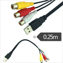 USB Male Plug To 3 RCA Female Adapter Audio Converter Cable USB to RCA â„–[