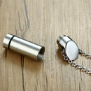 Stainless Steel Cylinder Tube Urn Ash Memorial Keepsake Chain Necklace