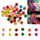 200pcs 8mm Round Spacer Colorful Loose Beads Wooden DIY Craft Decor
