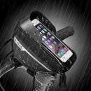 Bike Front Frame Touch Screen Waterproof Phone Bag Top Tube Pannier (Black)