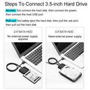 USB3.0 To SATA III Adapter Cable w/ UASP USB Converter For 2.5/3.5inch HDD SSD