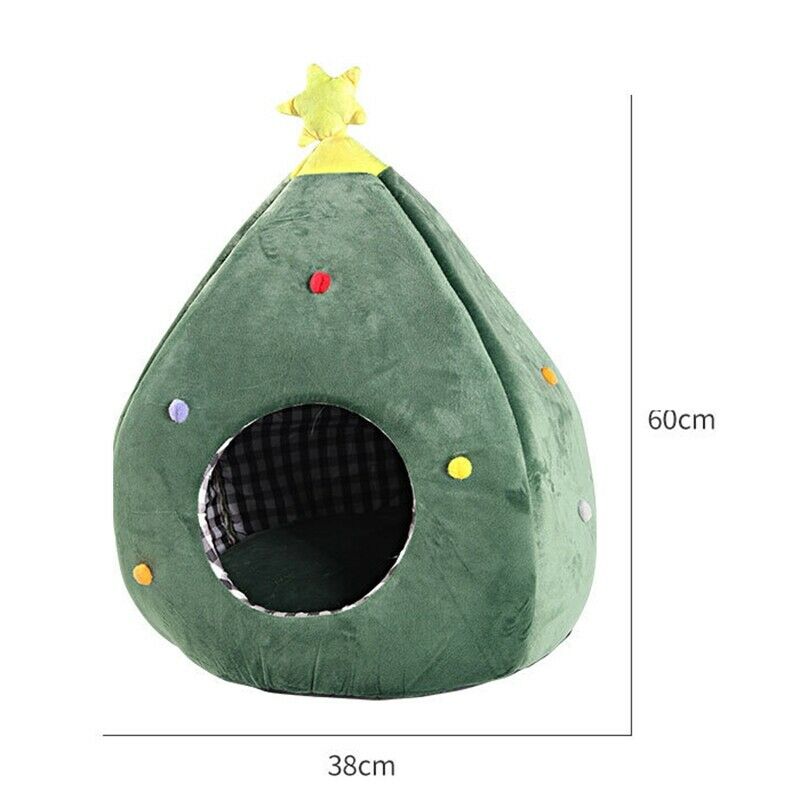 Christmas Stars Semi-Closed Cute Warm Pet Nest Cat Litter Kennel