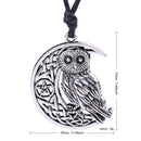 Charm Goddess Crescent Moon Pentagram Pendant Owl Pagan Amulet Necklace Jewelry