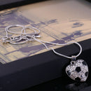 Pendant Rhinestone Necklace Black Football Heart Chain Sport Fashion Jewelry