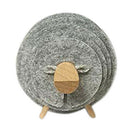 Sheep Shape Anti Slip Cup Pads Coasters Insulated Round Felt Cup Mats Japan