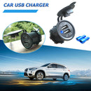 4.2A Car Motorcycle Dual USB Charger Socket Waterproof Touch Switch Power Outlet
